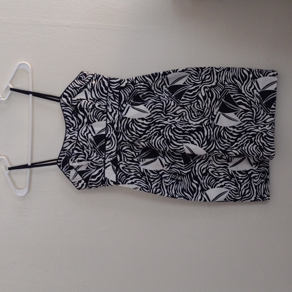 Vineyard Vines Blue Scooter Sailboat Print Mini Halter Dress Size 2